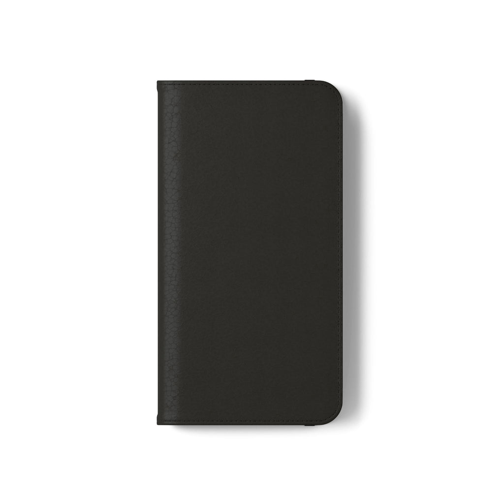 Black Wallet Phone Flip Case — Cardholder Folio Cover