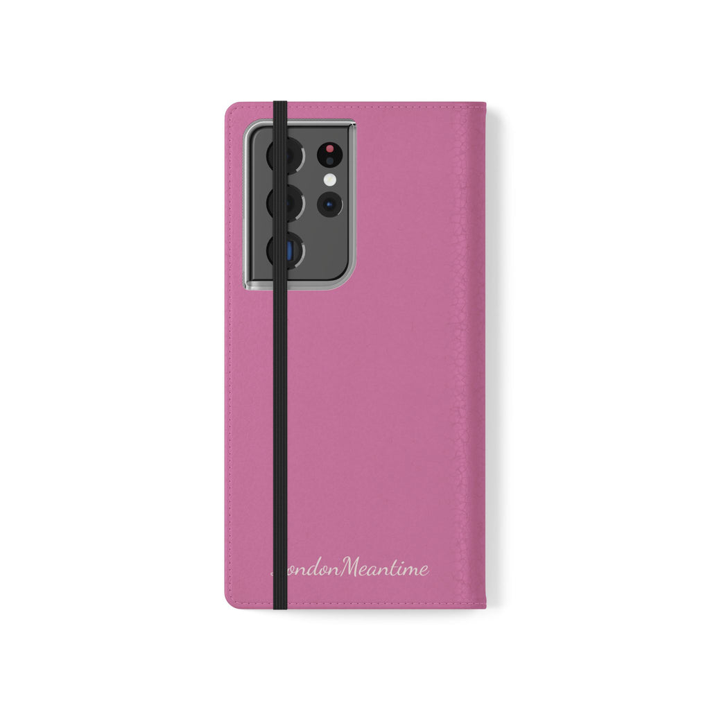 Pink Wallet Phone Flip Case — Cardholder Folio Cover
