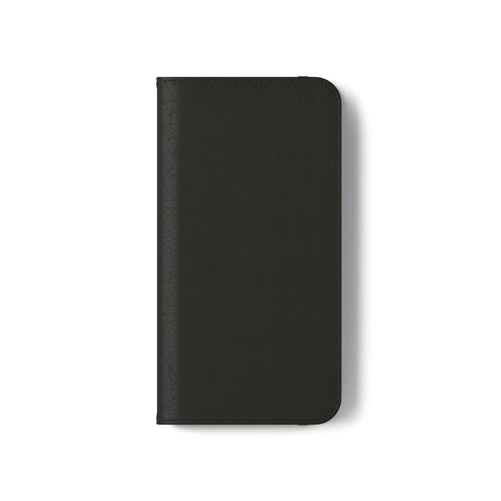 Black Wallet Phone Flip Case — Cardholder Folio Cover