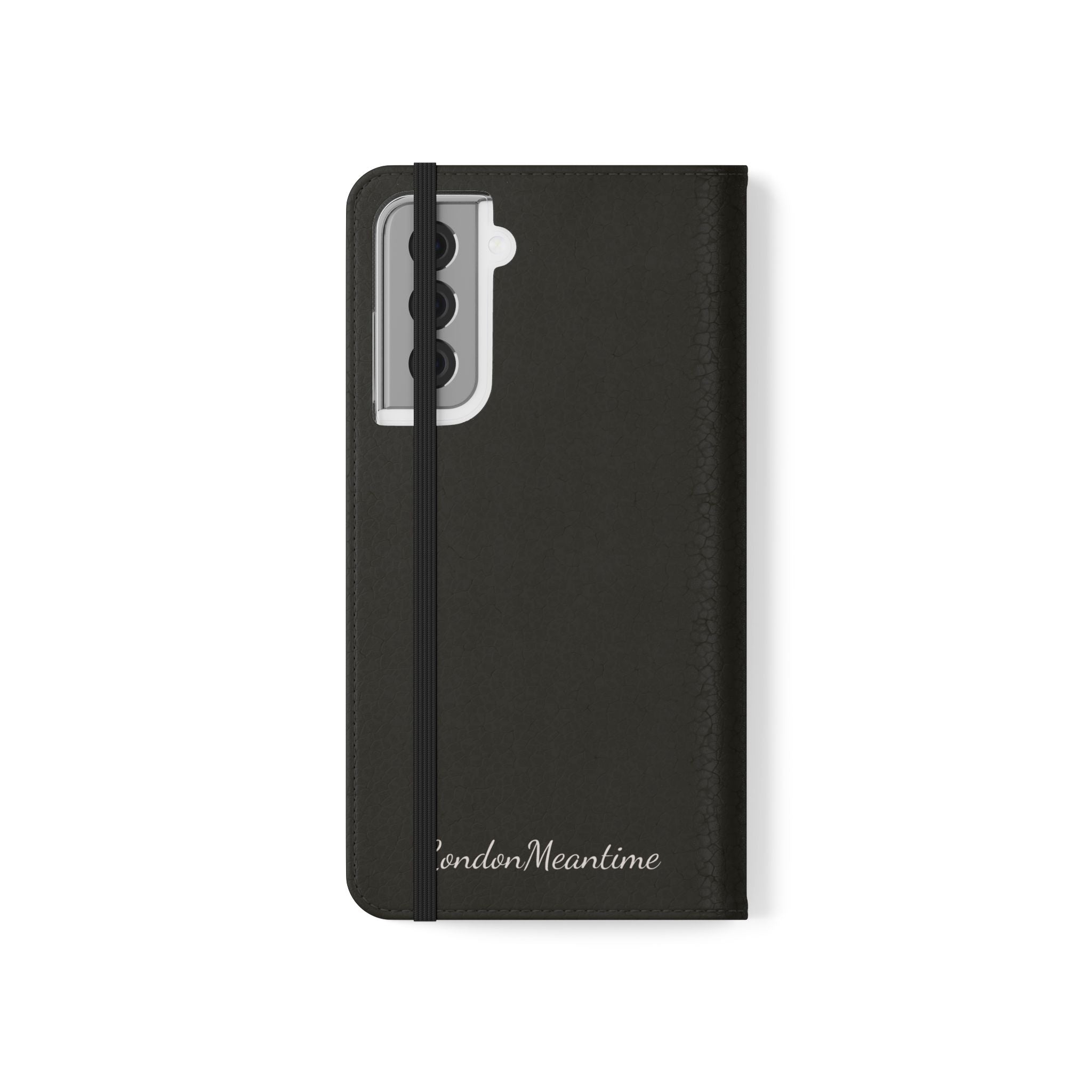 Black Wallet Phone Flip Case — Cardholder Folio Cover