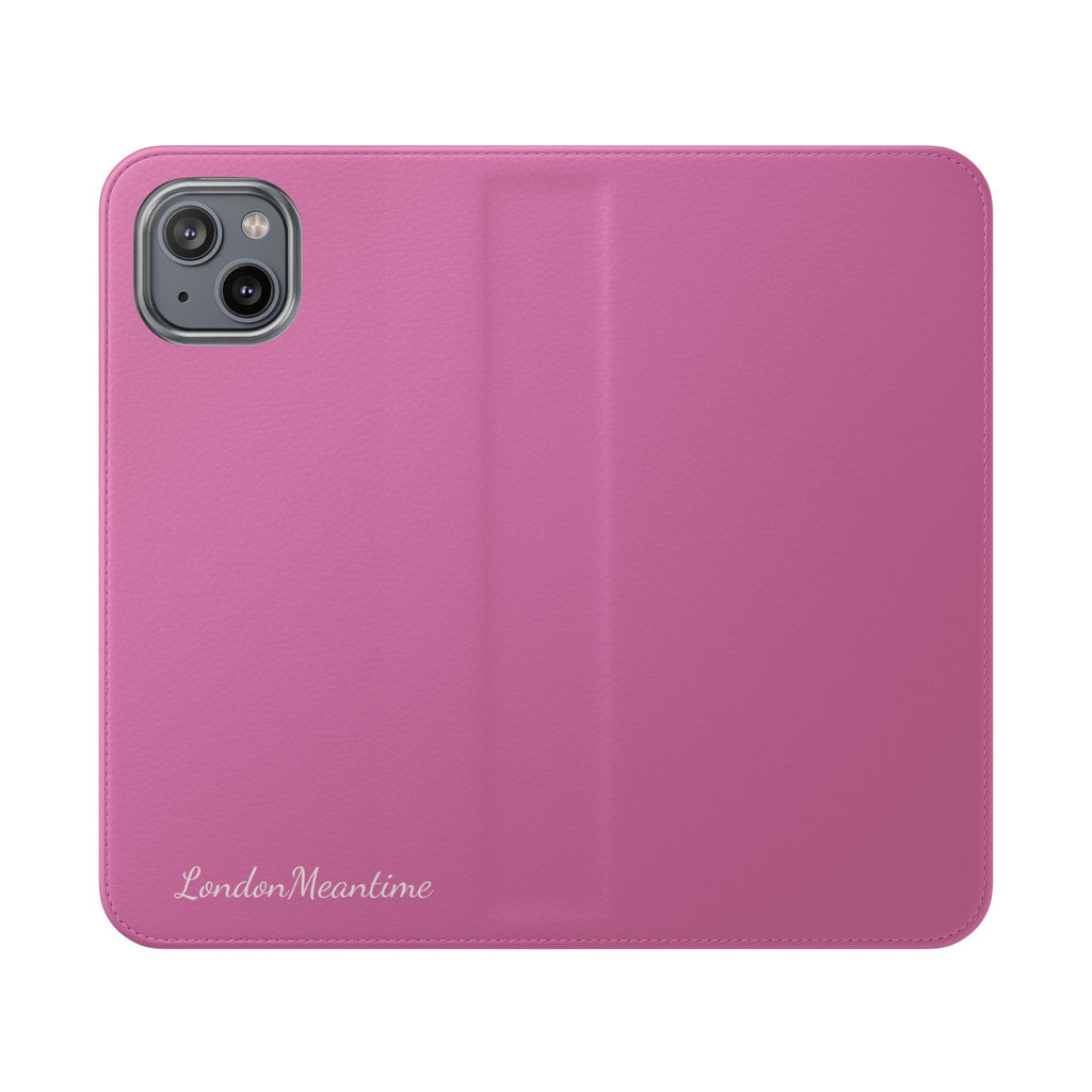Pink Wallet Phone Flip Case — Cardholder Folio Cover