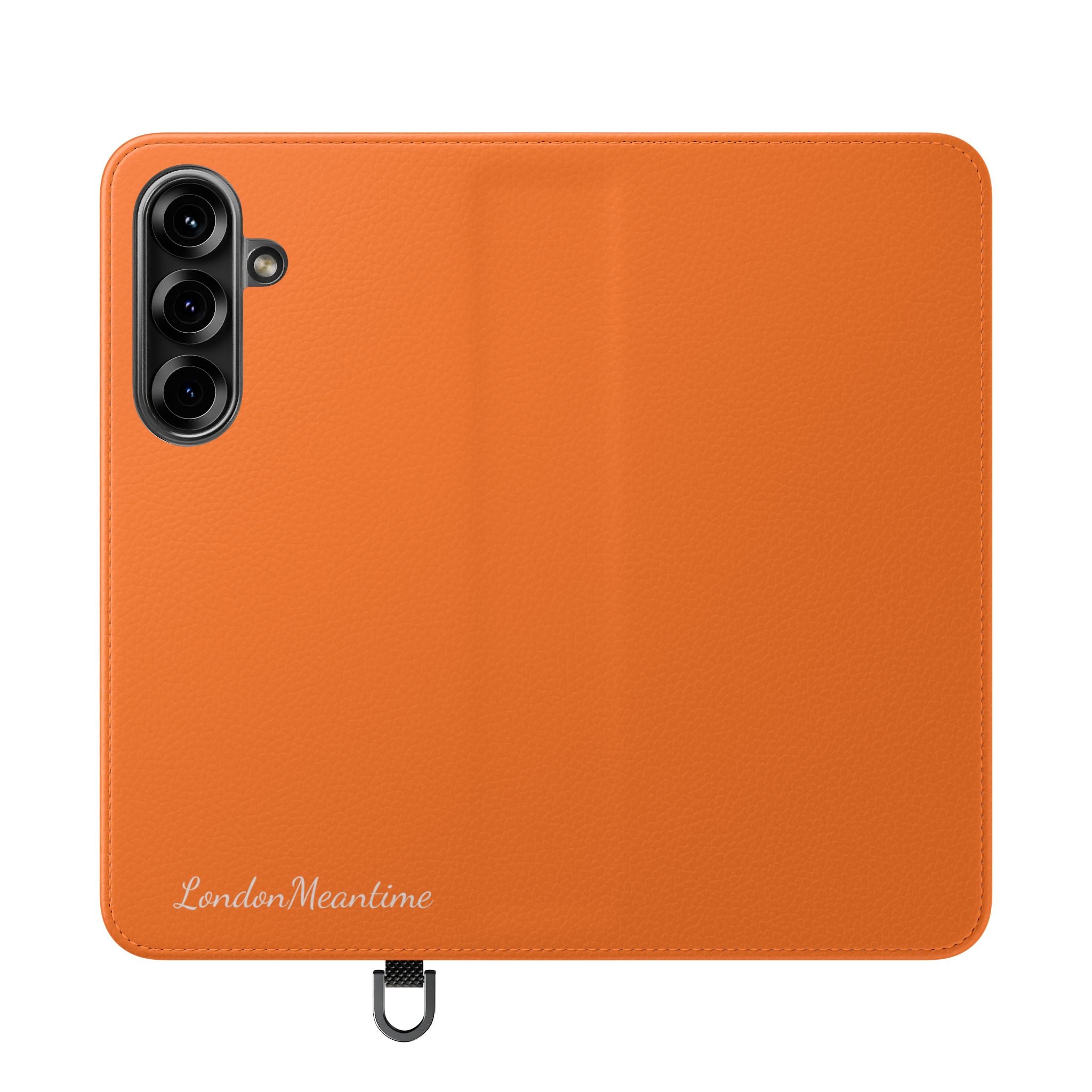 Orange Wallet Phone Flip Case — Cardholder Folio Cover