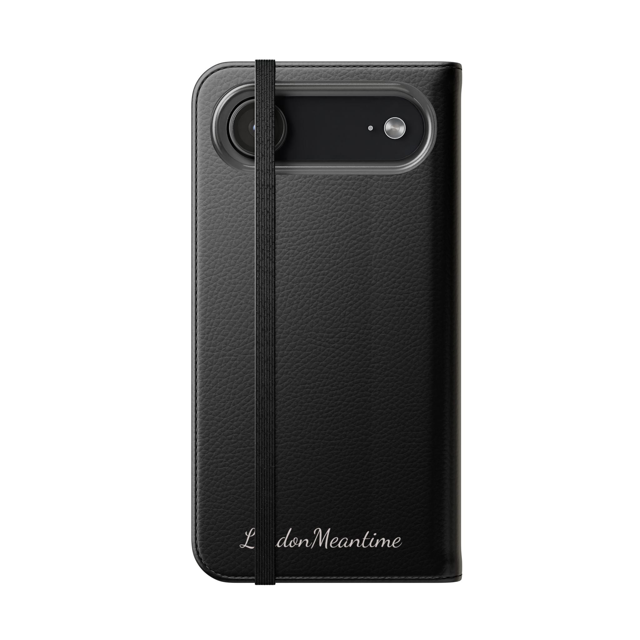 Black Wallet Phone Flip Case — Cardholder Folio Cover