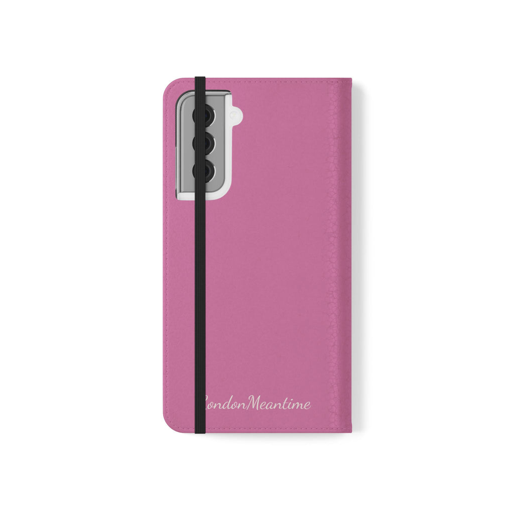 Pink Wallet Phone Flip Case — Cardholder Folio Cover