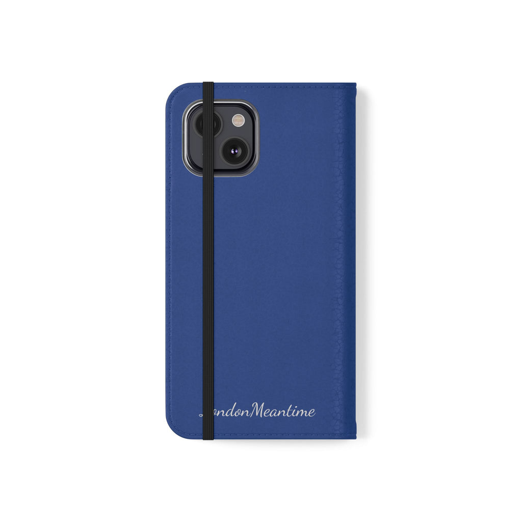 Royal blue Wallet Phone Flip Case — Cardholder Folio Cover
