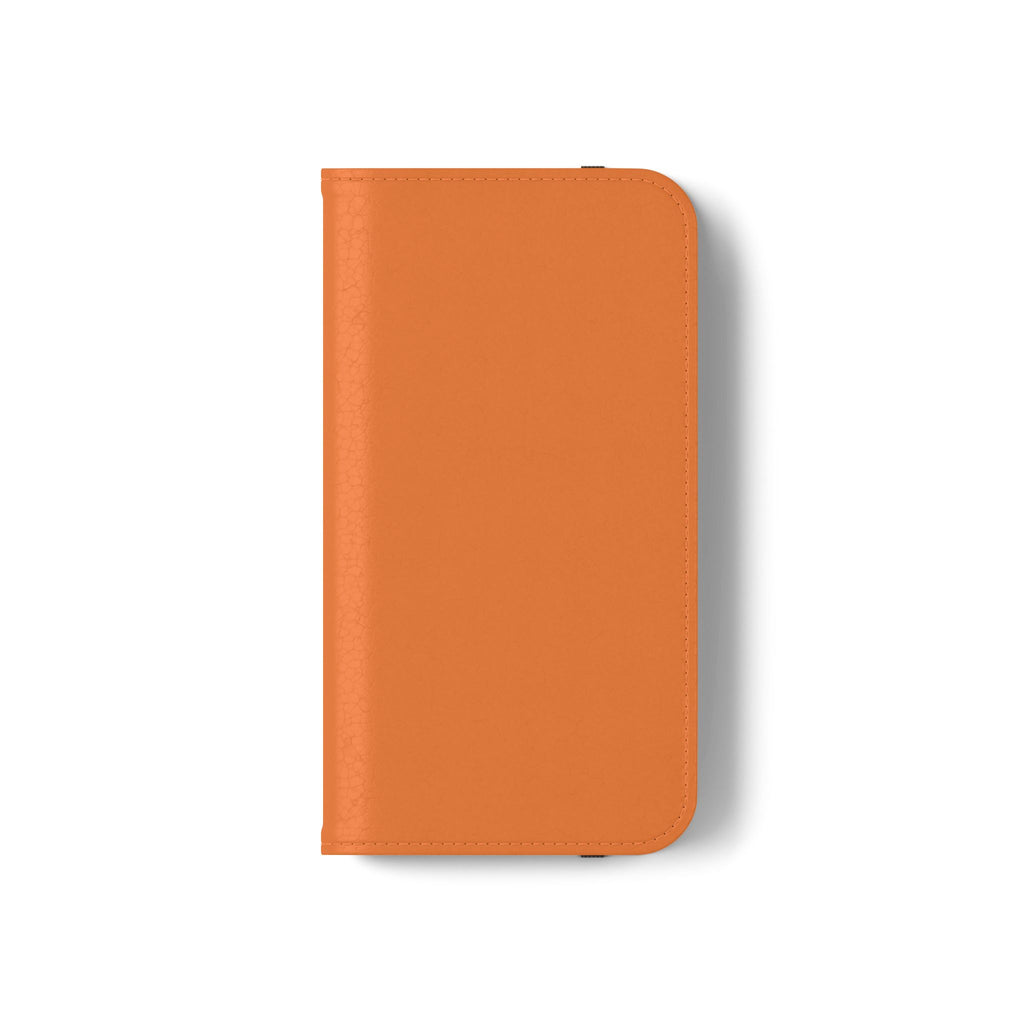 Orange Wallet Phone Flip Case — Cardholder Folio Cover