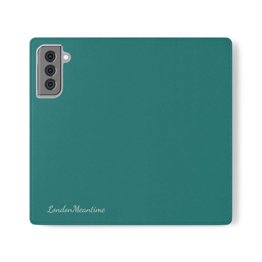 Teal Wallet Phone Flip Case — Cardholder Folio Cover