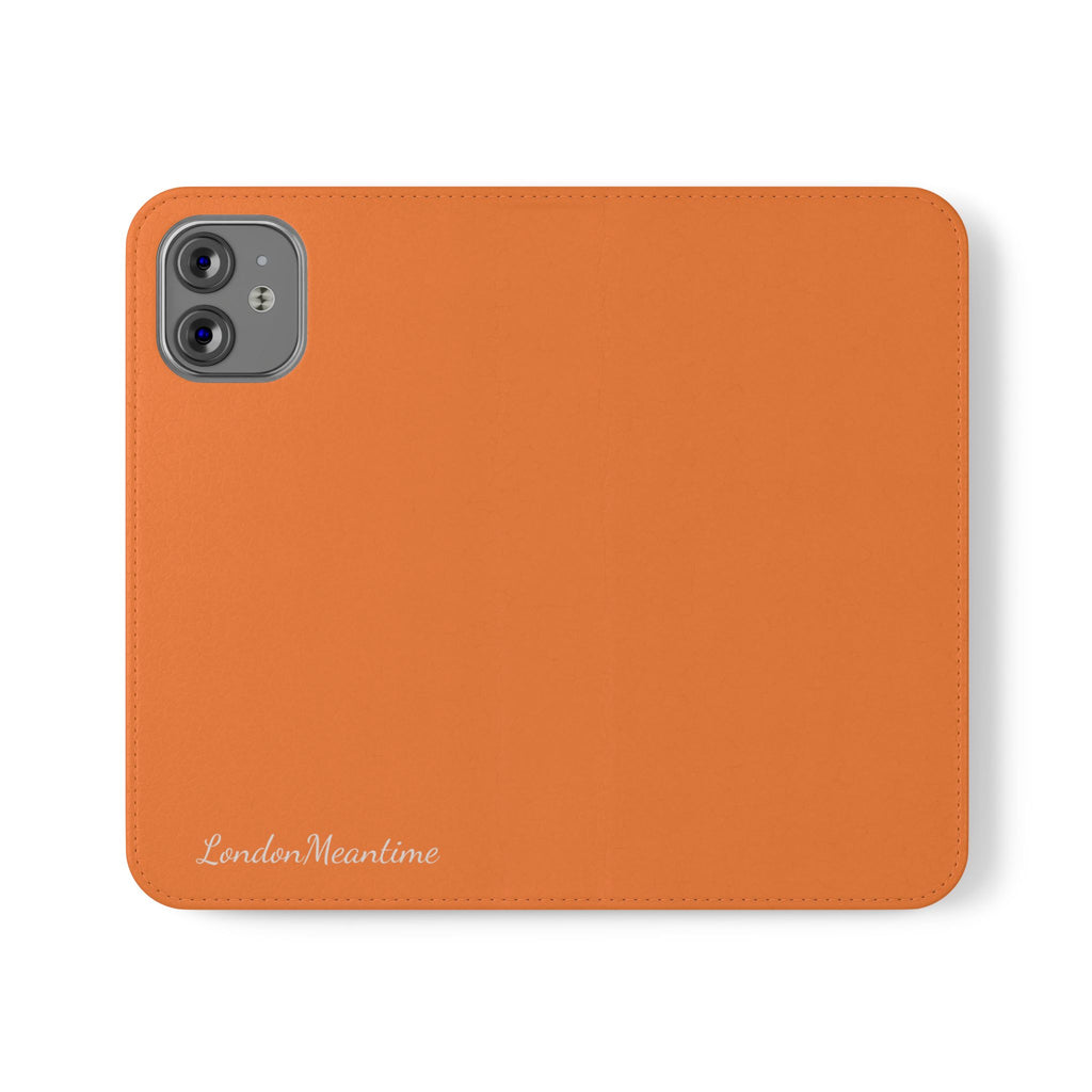 Orange Wallet Phone Flip Case — Cardholder Folio Cover