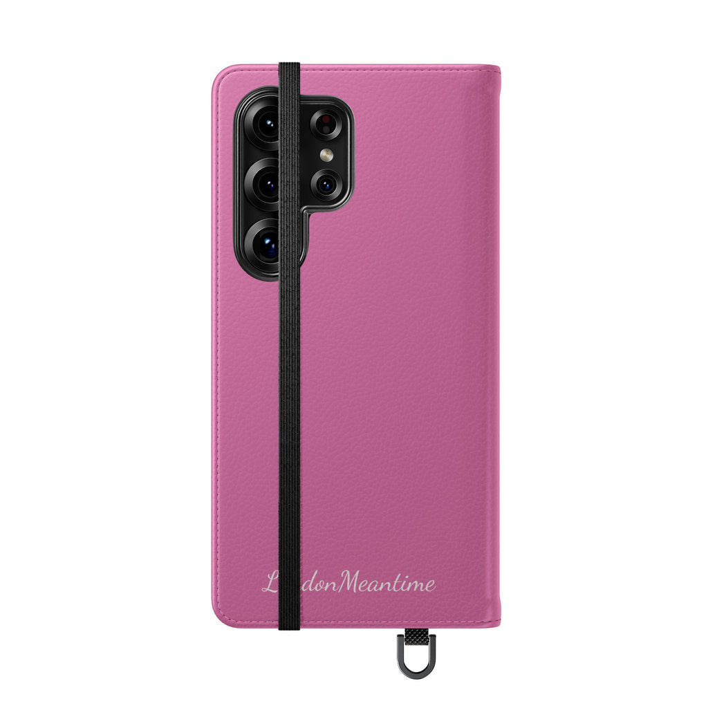Pink Wallet Phone Flip Case — Cardholder Folio Cover