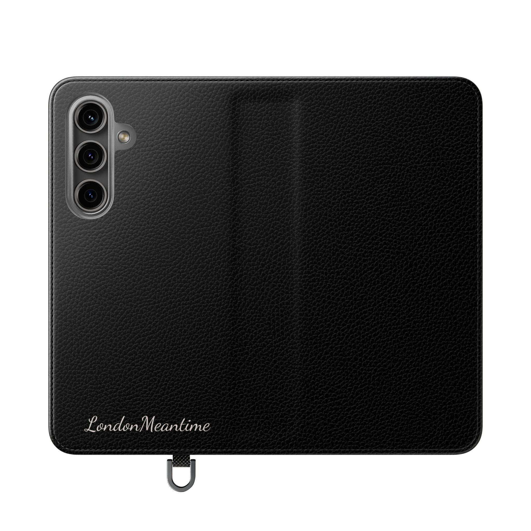 Black Wallet Phone Flip Case — Cardholder Folio Cover