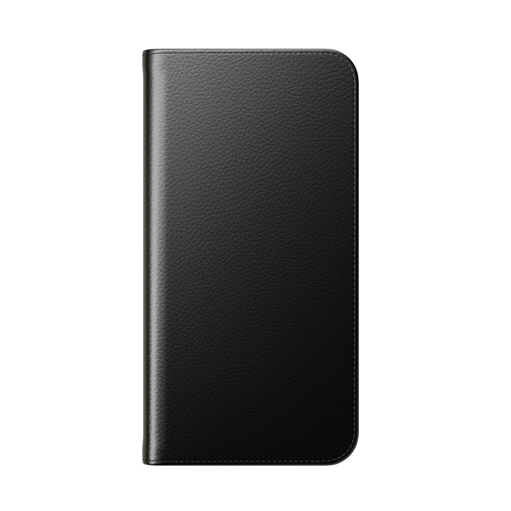 Black Wallet Phone Flip Case — Cardholder Folio Cover