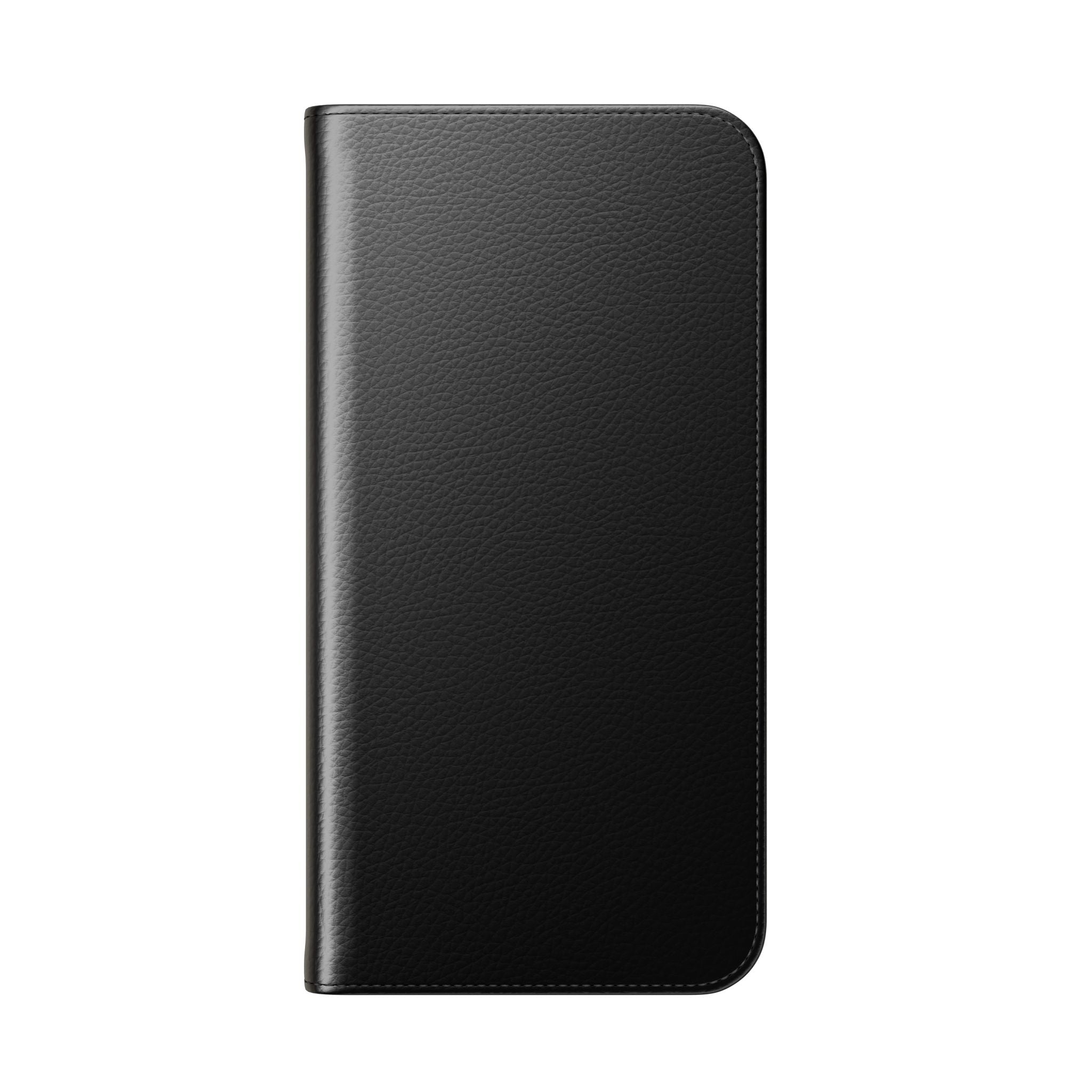 Black Wallet Phone Flip Case — Cardholder Folio Cover