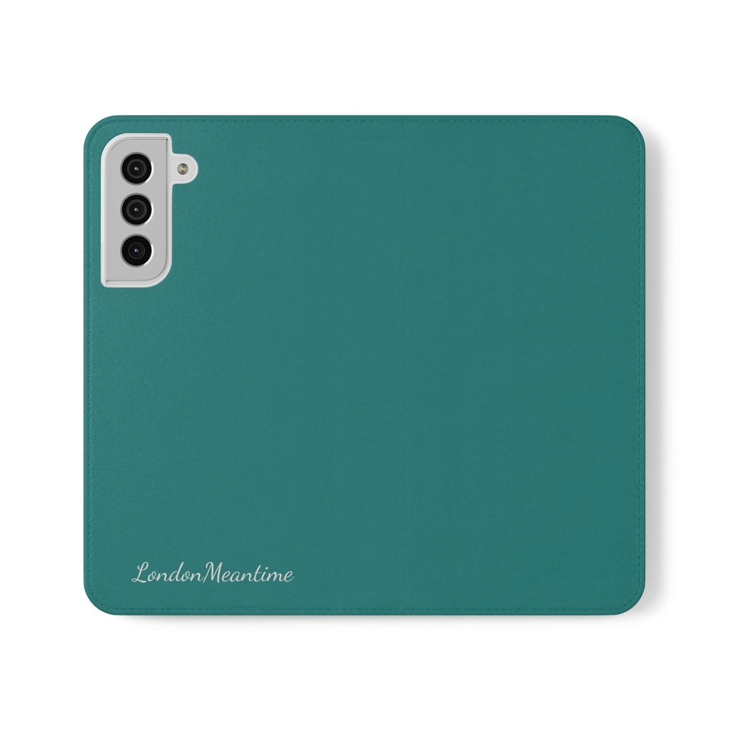 Teal Wallet Phone Flip Case — Cardholder Folio Cover
