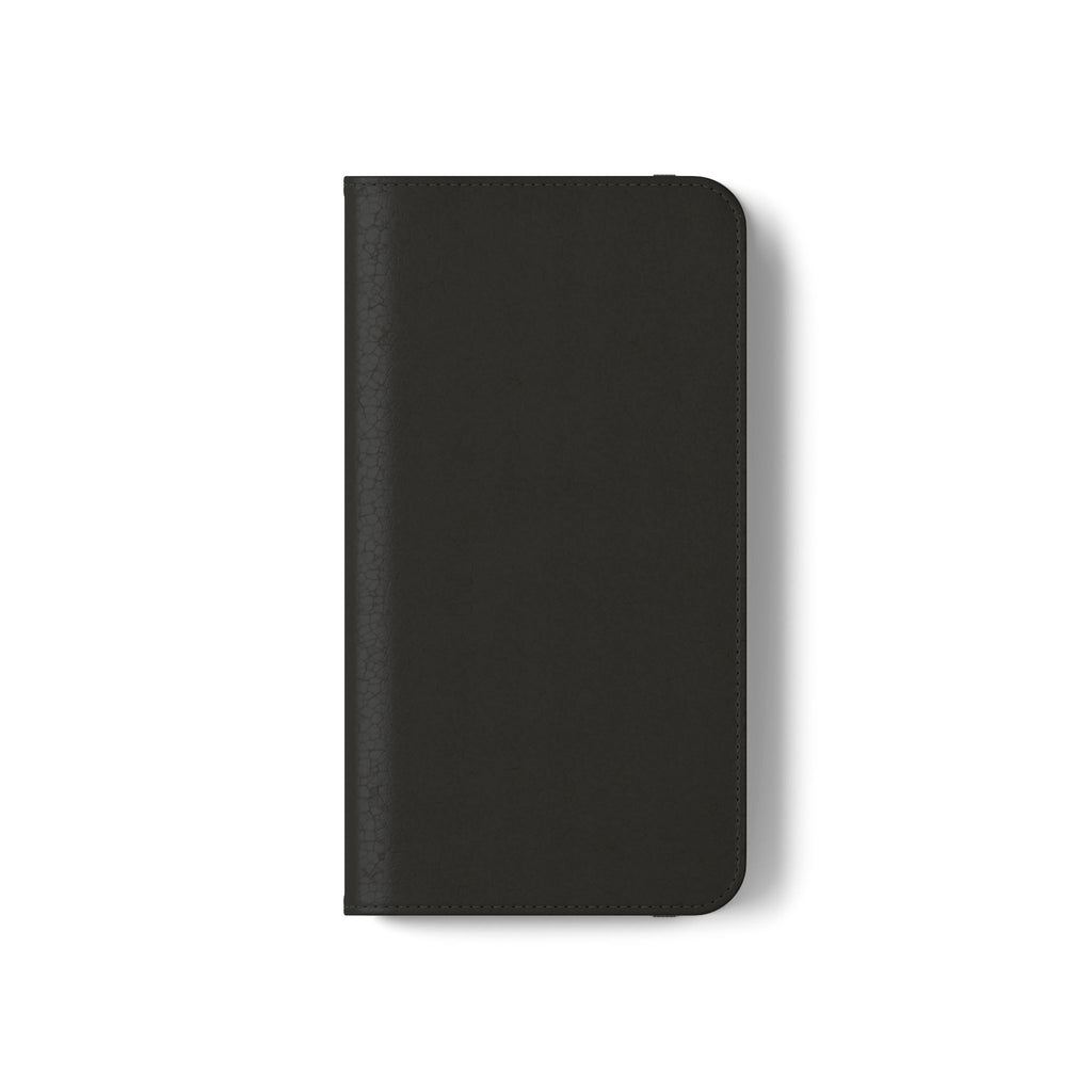Black Wallet Phone Flip Case — Cardholder Folio Cover