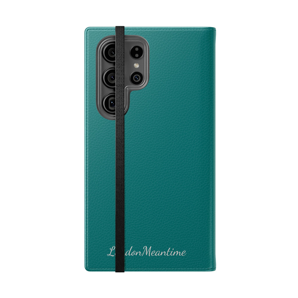 Teal Wallet Phone Flip Case — Cardholder Folio Cover