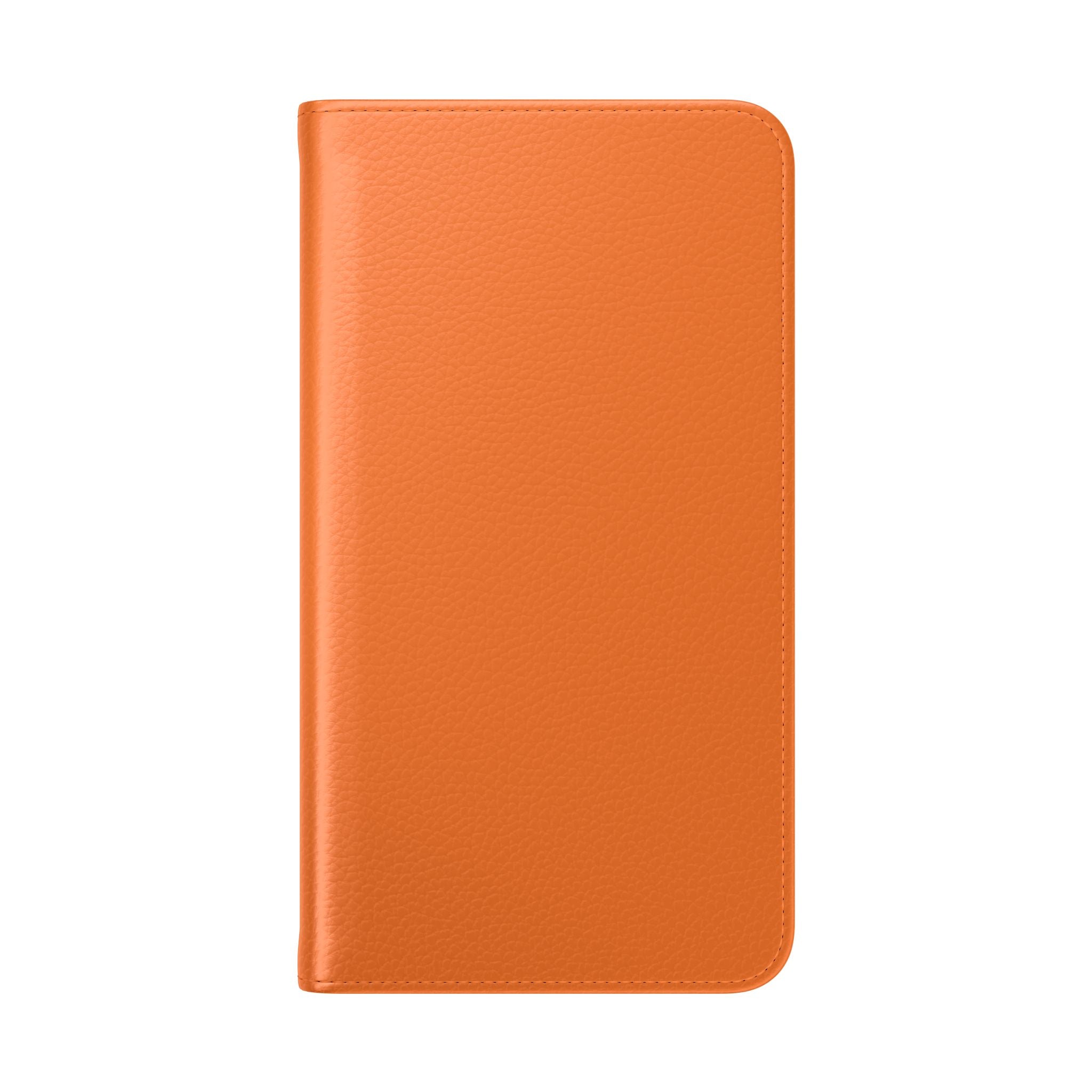 Orange Wallet Phone Flip Case — Cardholder Folio Cover