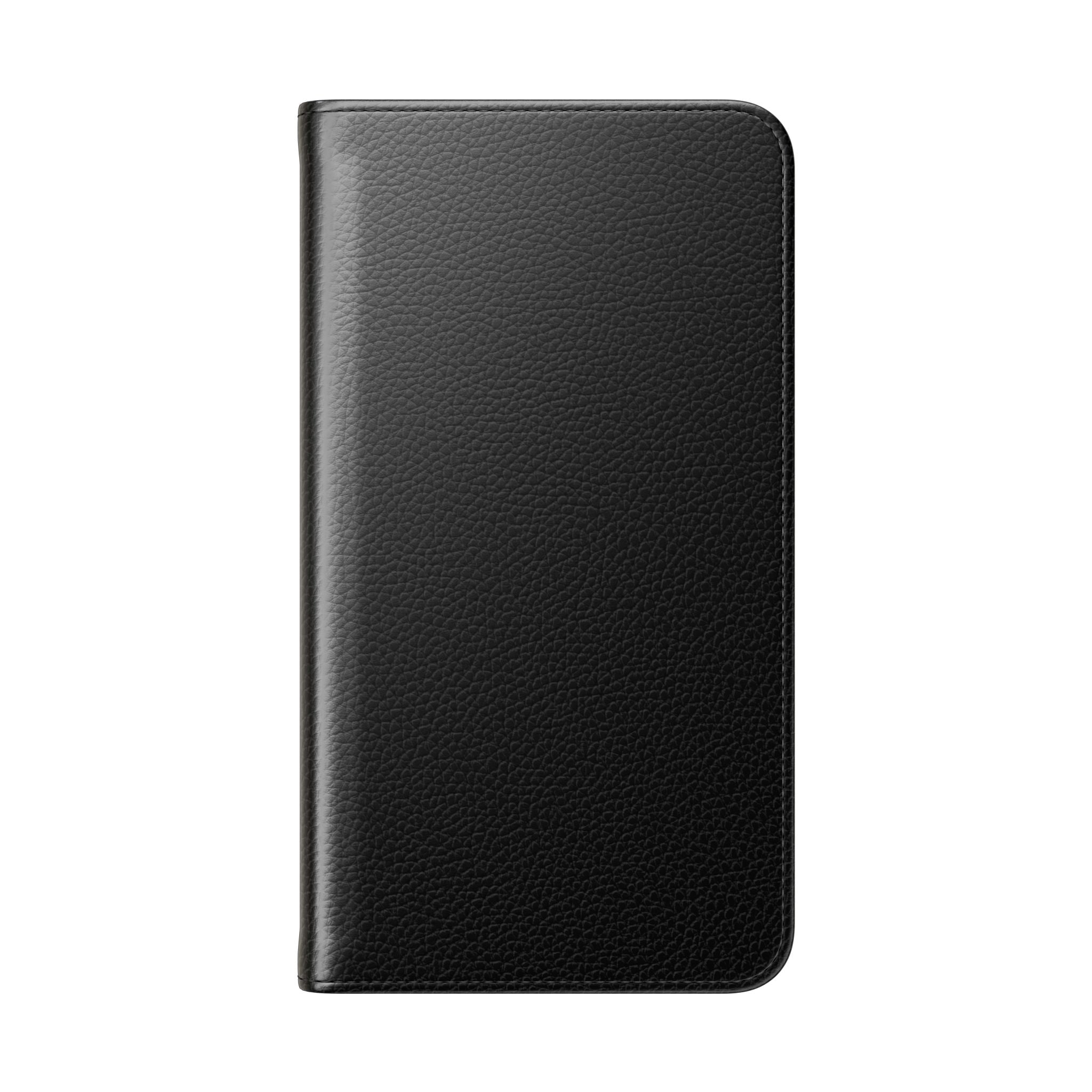 Black Wallet Phone Flip Case — Cardholder Folio Cover