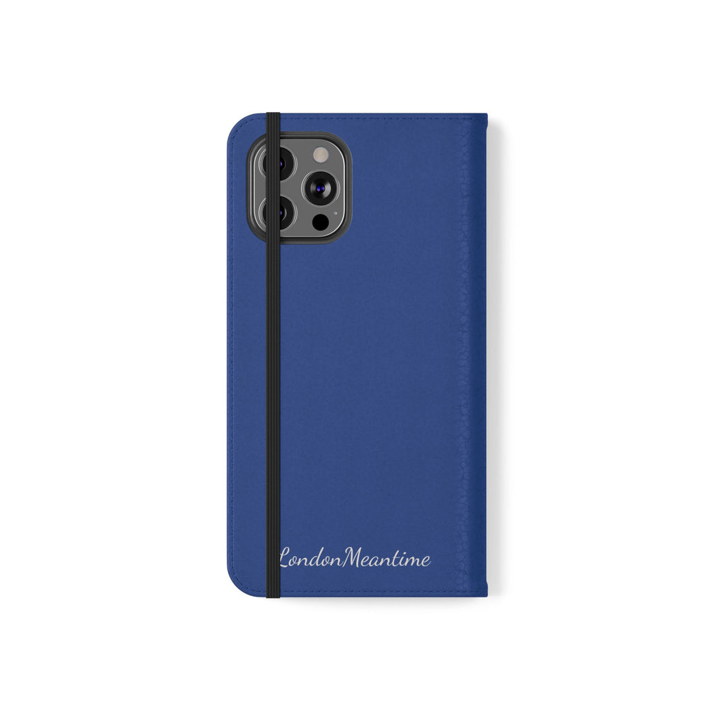 Royal blue Wallet Phone Flip Case — Cardholder Folio Cover
