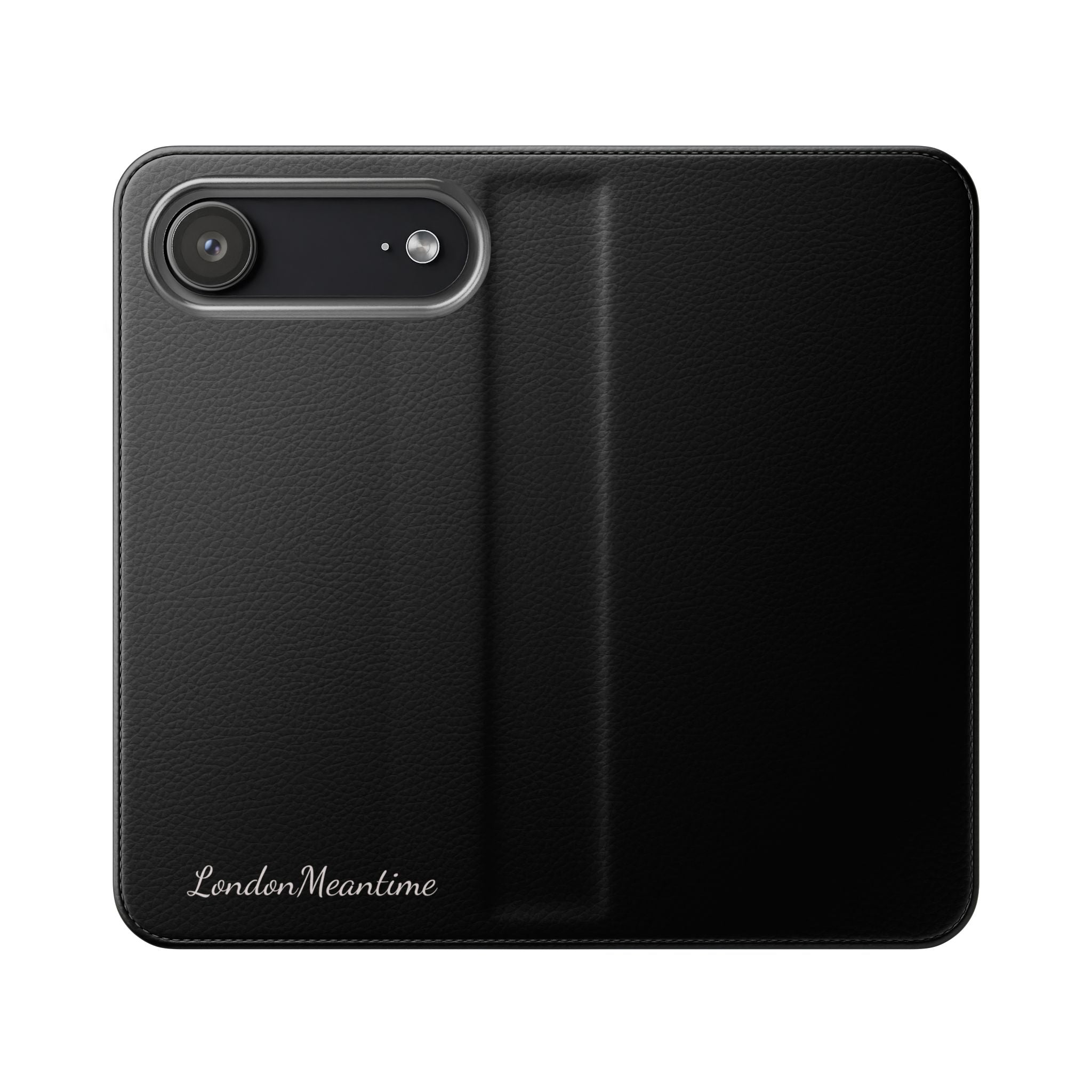 Black Wallet Phone Flip Case — Cardholder Folio Cover