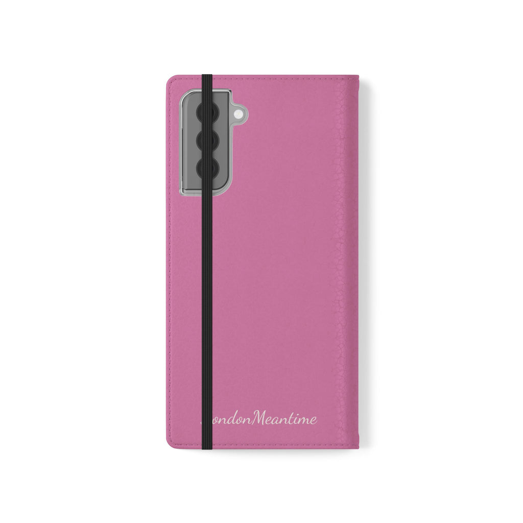 Pink Wallet Phone Flip Case — Cardholder Folio Cover