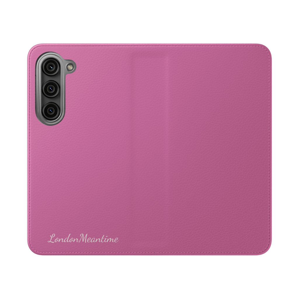 Pink Wallet Phone Flip Case — Cardholder Folio Cover