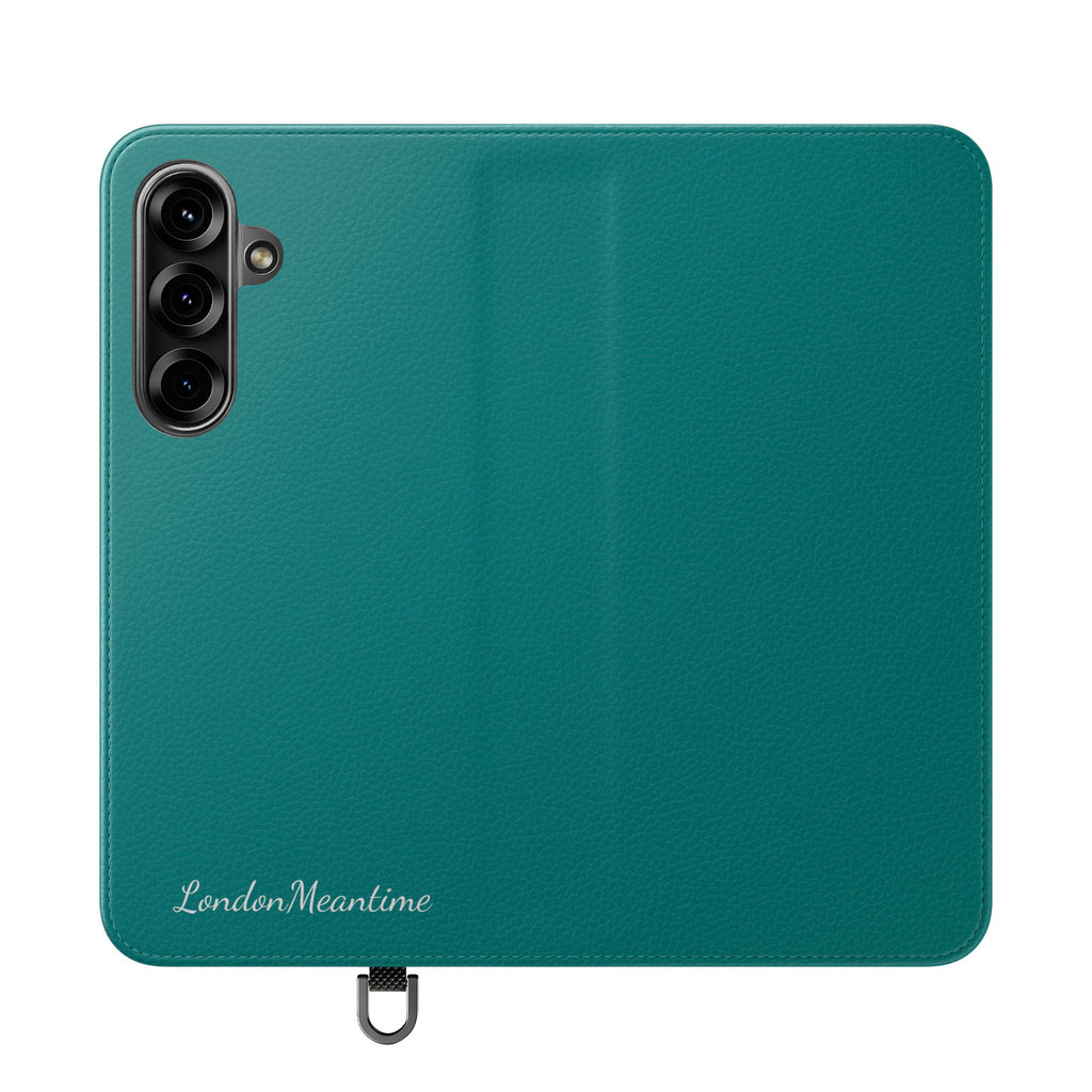 Teal Wallet Phone Flip Case — Cardholder Folio Cover