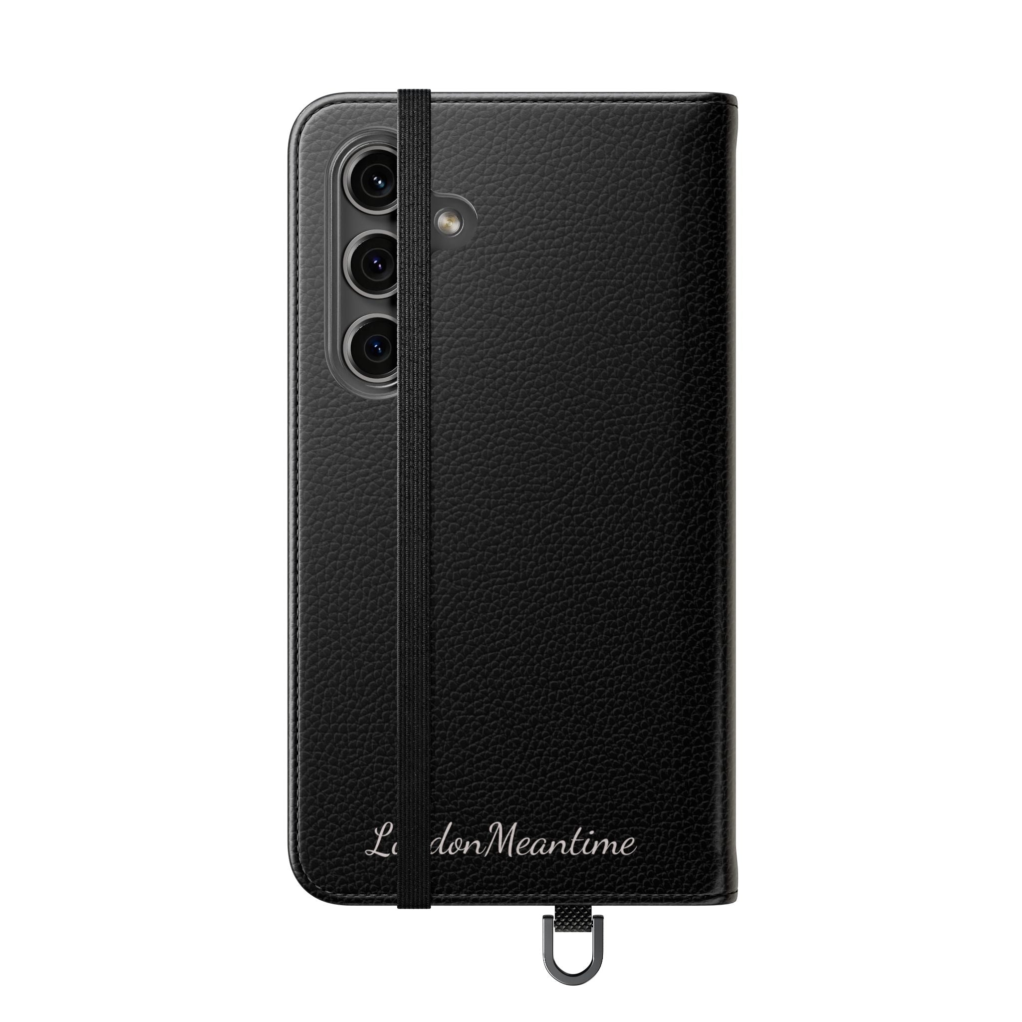 Black Wallet Phone Flip Case — Cardholder Folio Cover