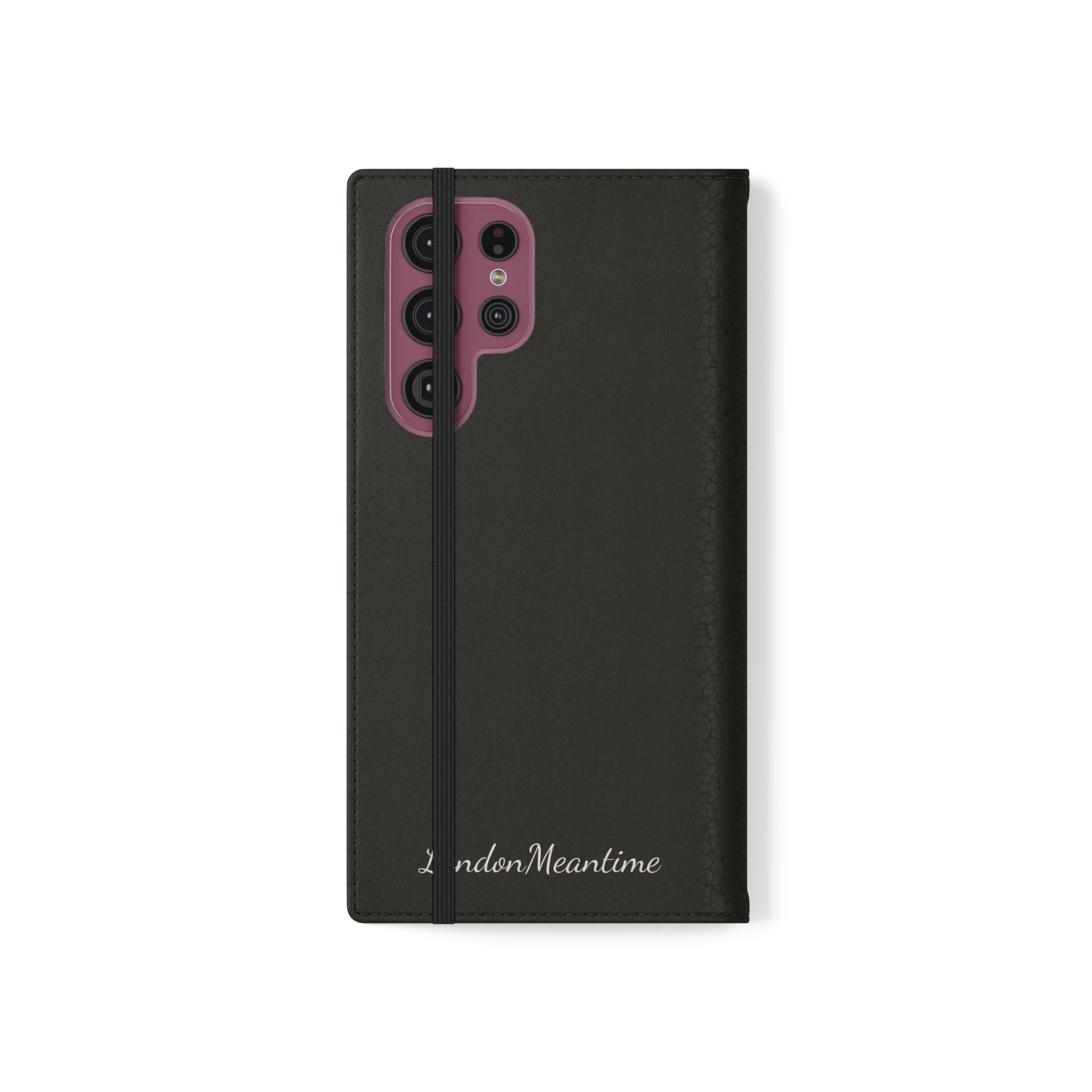 Black Wallet Phone Flip Case — Cardholder Folio Cover