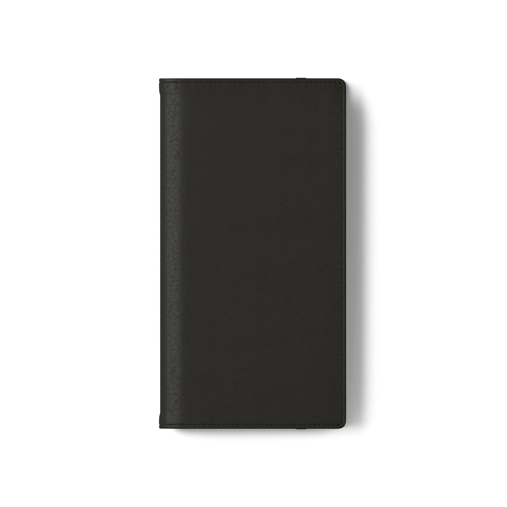 Black Wallet Phone Flip Case — Cardholder Folio Cover