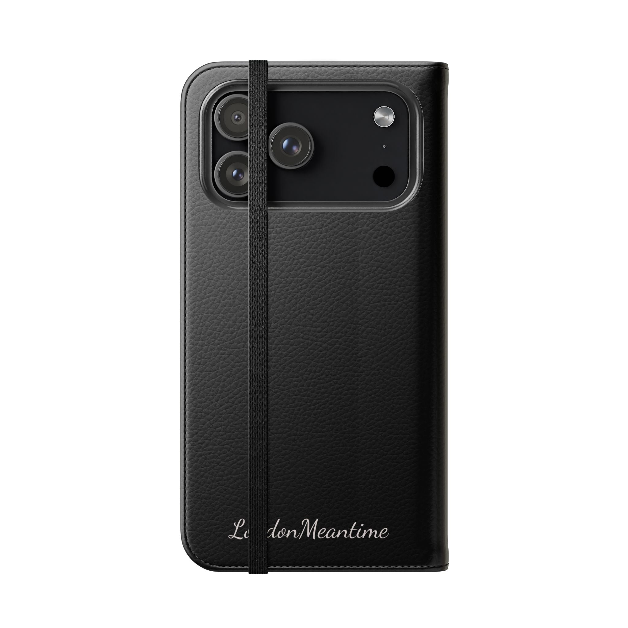 Black Wallet Phone Flip Case — Cardholder Folio Cover