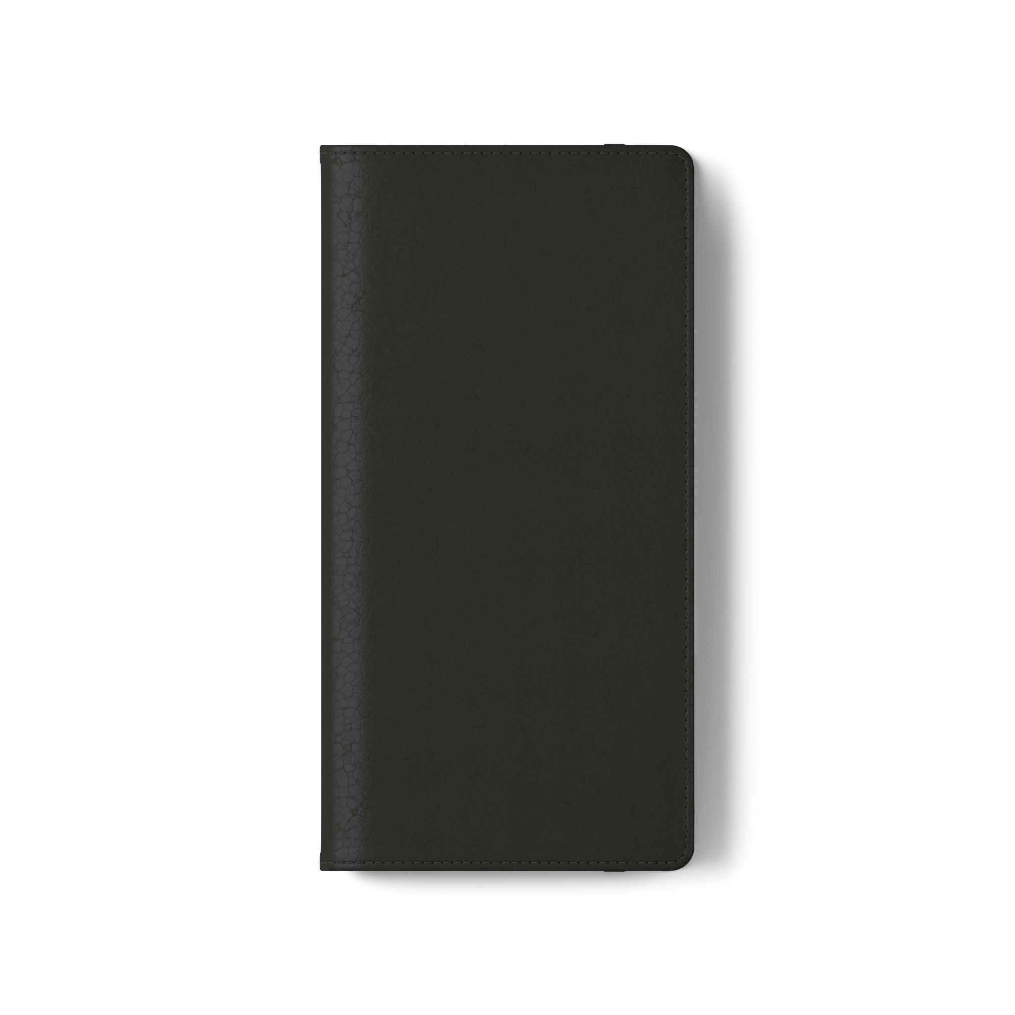 Black Wallet Phone Flip Case — Cardholder Folio Cover
