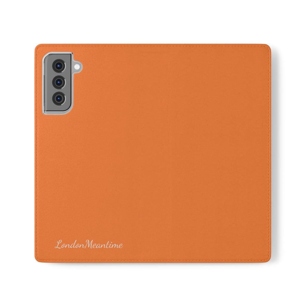 Orange Wallet Phone Flip Case — Cardholder Folio Cover