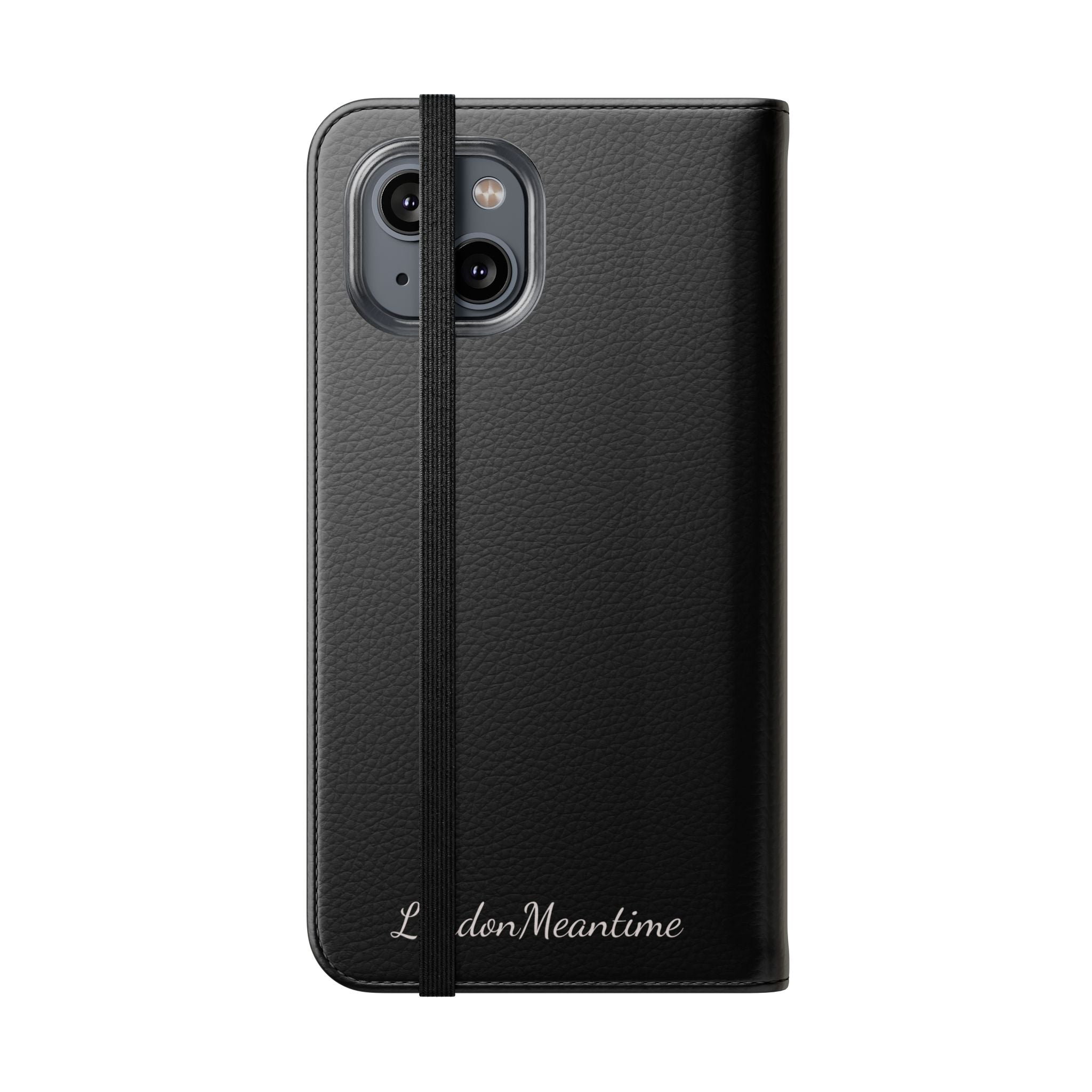 Black Wallet Phone Flip Case — Cardholder Folio Cover