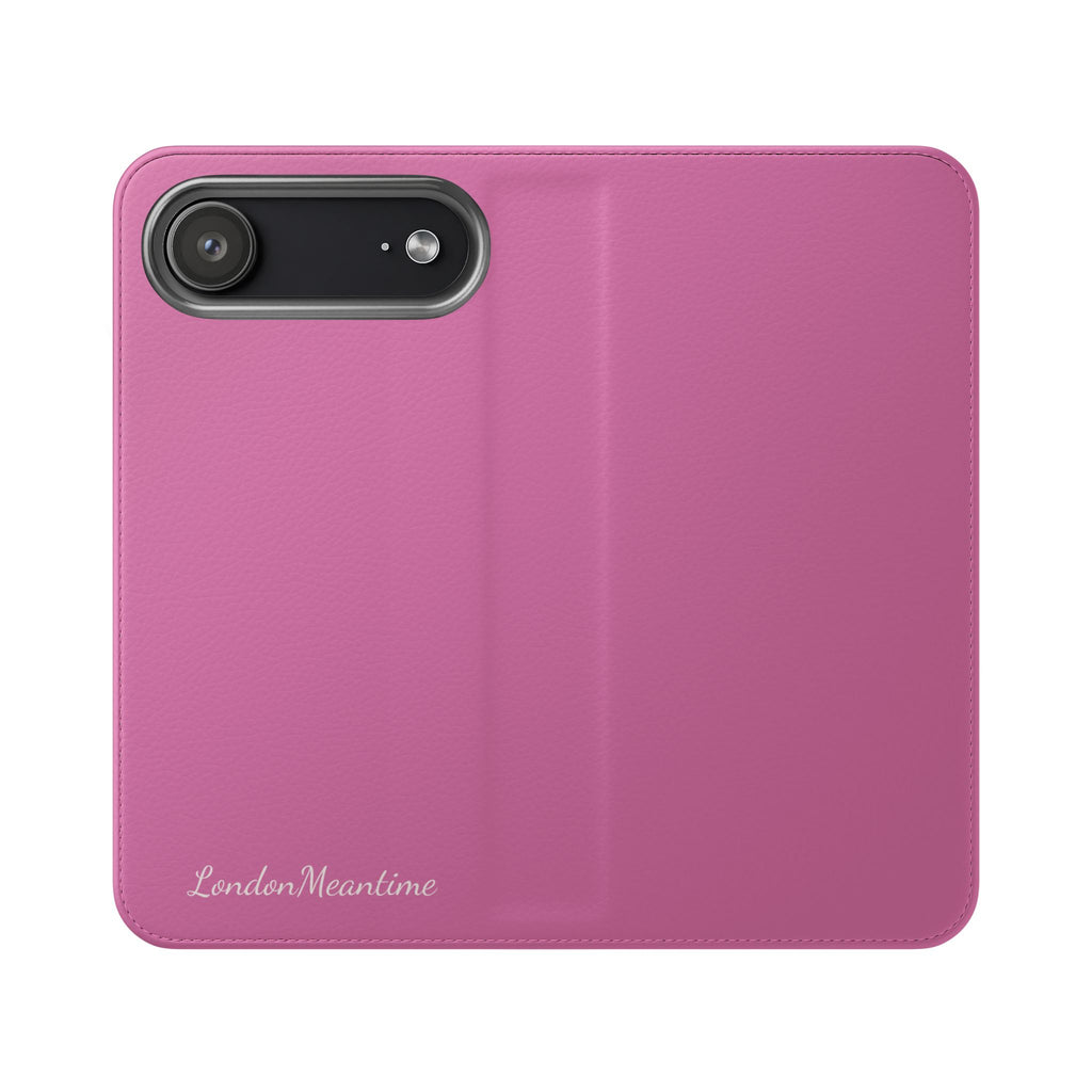 Pink Wallet Phone Flip Case — Cardholder Folio Cover