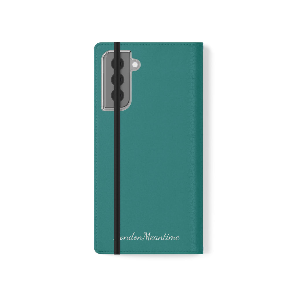 Teal Wallet Phone Flip Case — Cardholder Folio Cover