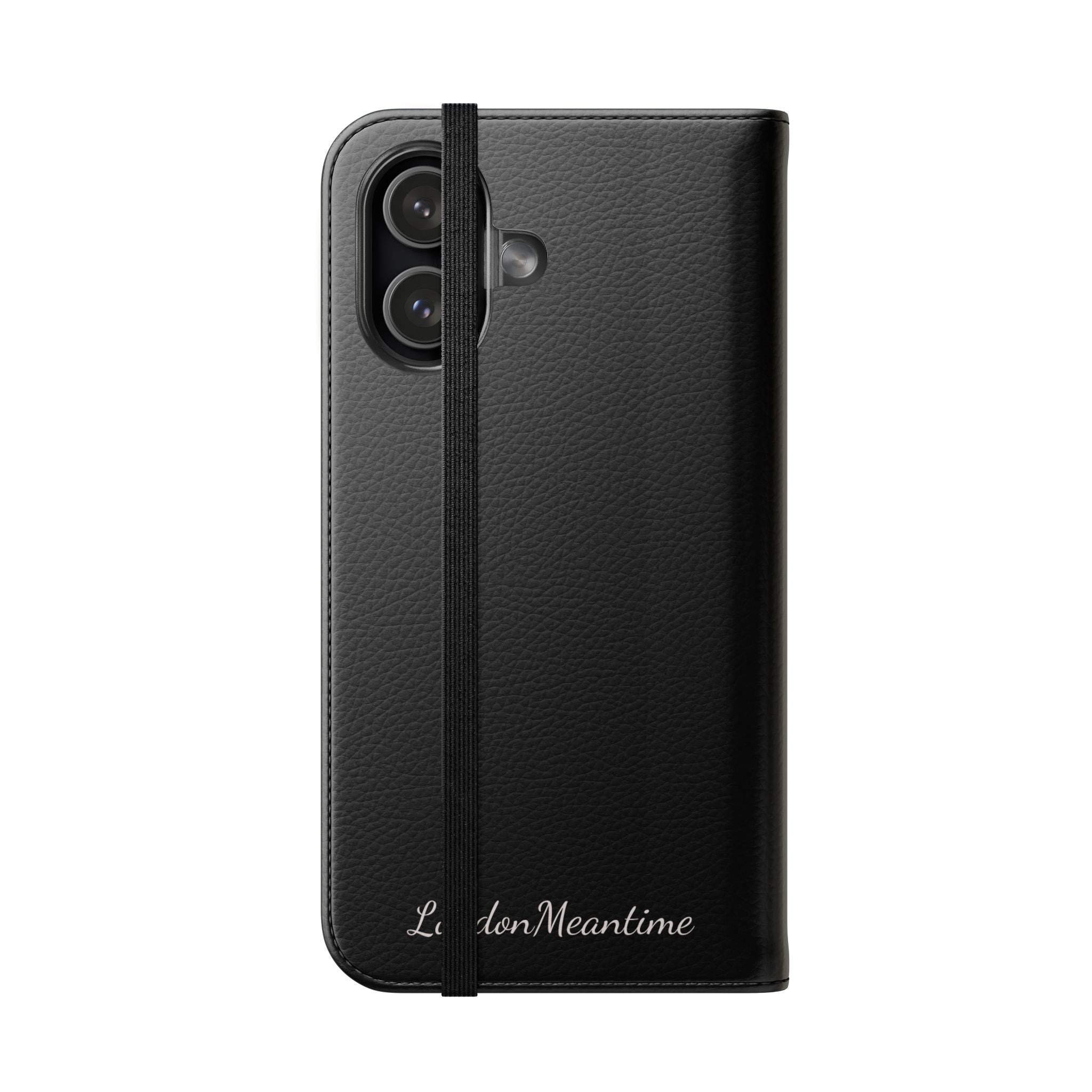 Black Wallet Phone Flip Case — Cardholder Folio Cover