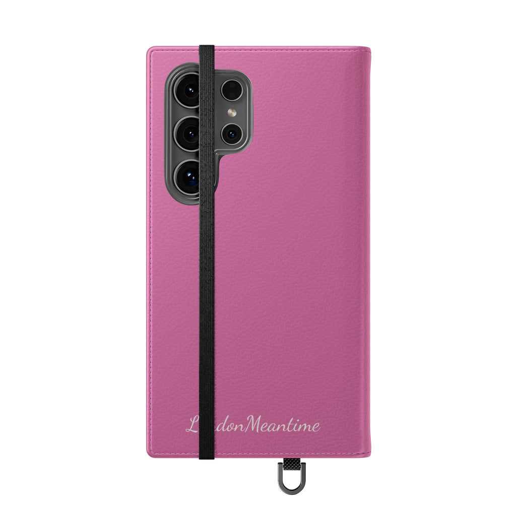 Pink Wallet Phone Flip Case — Cardholder Folio Cover