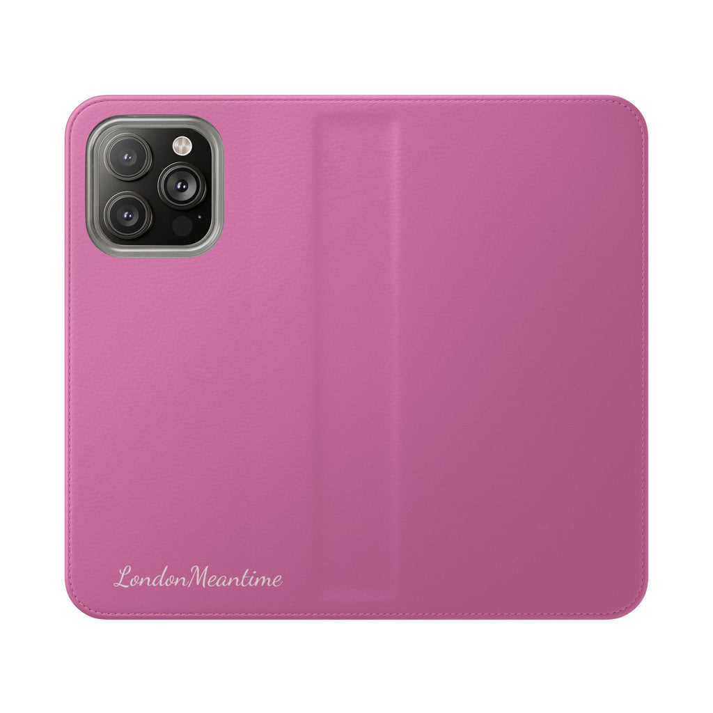 Pink Wallet Phone Flip Case — Cardholder Folio Cover