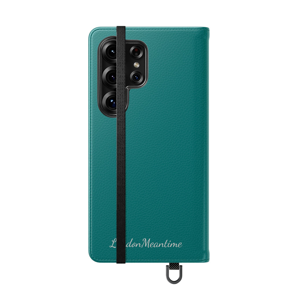 Teal Wallet Phone Flip Case — Cardholder Folio Cover