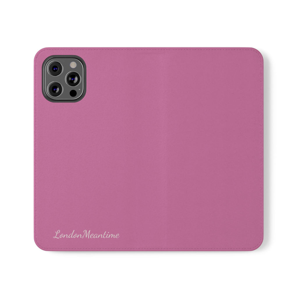 Pink Wallet Phone Flip Case — Cardholder Folio Cover