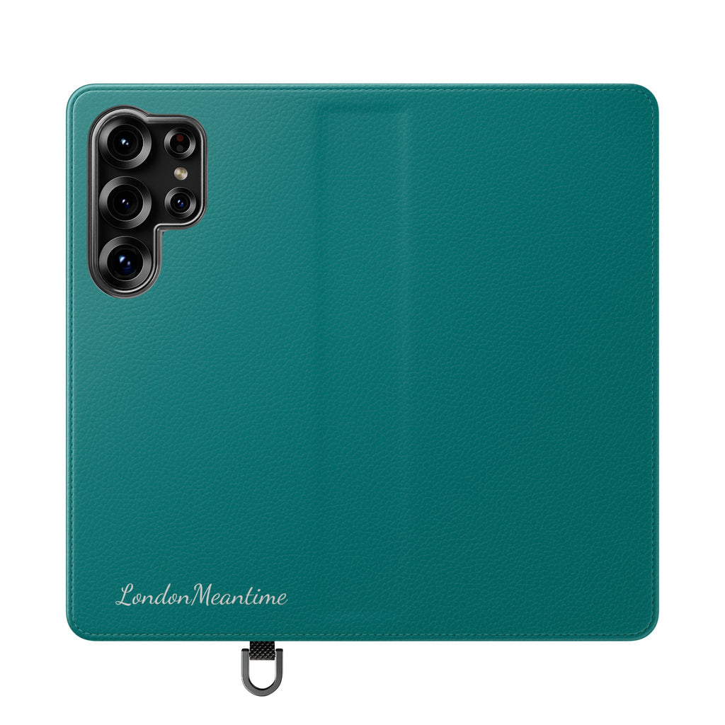 Teal Wallet Phone Flip Case — Cardholder Folio Cover