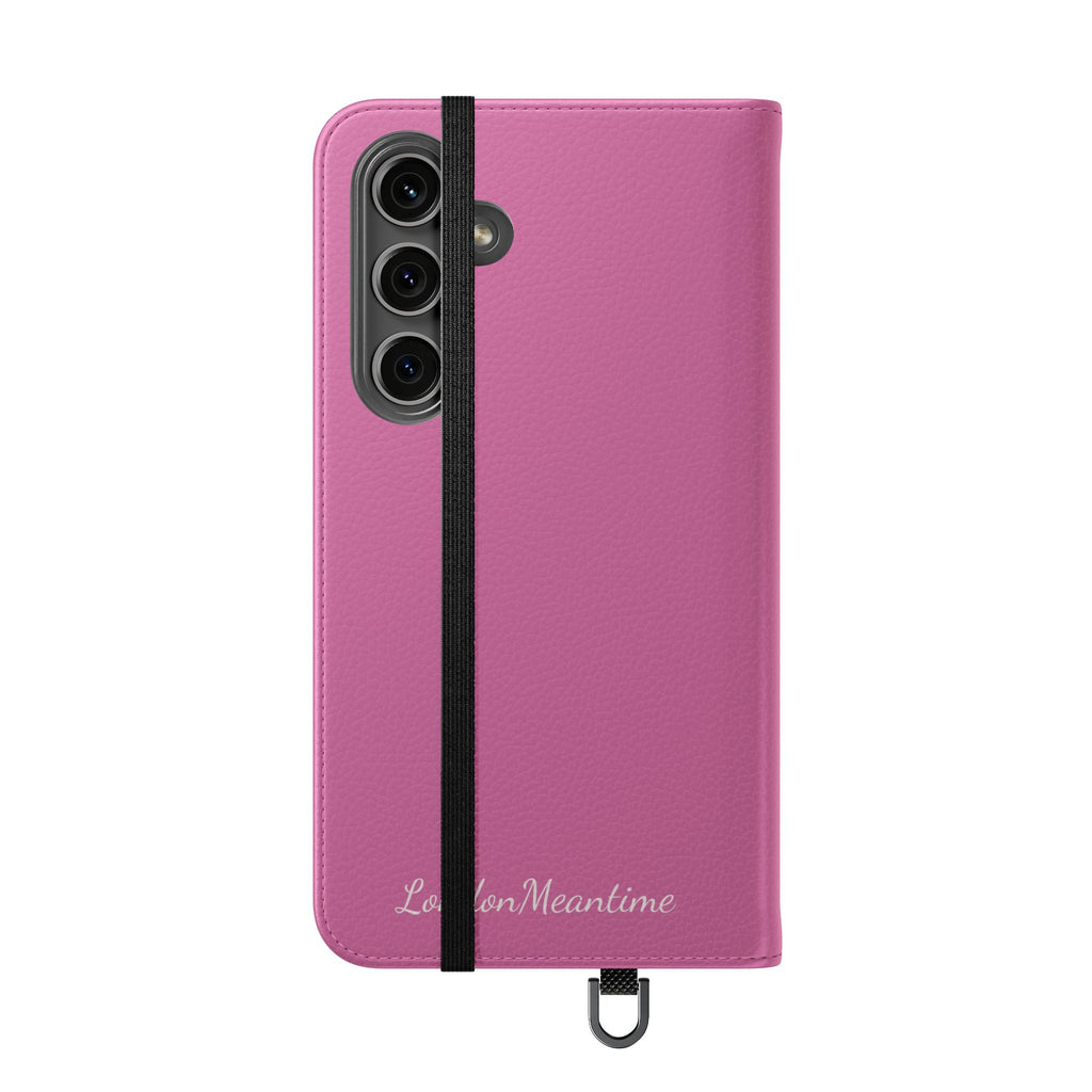 Pink Wallet Phone Flip Case — Cardholder Folio Cover