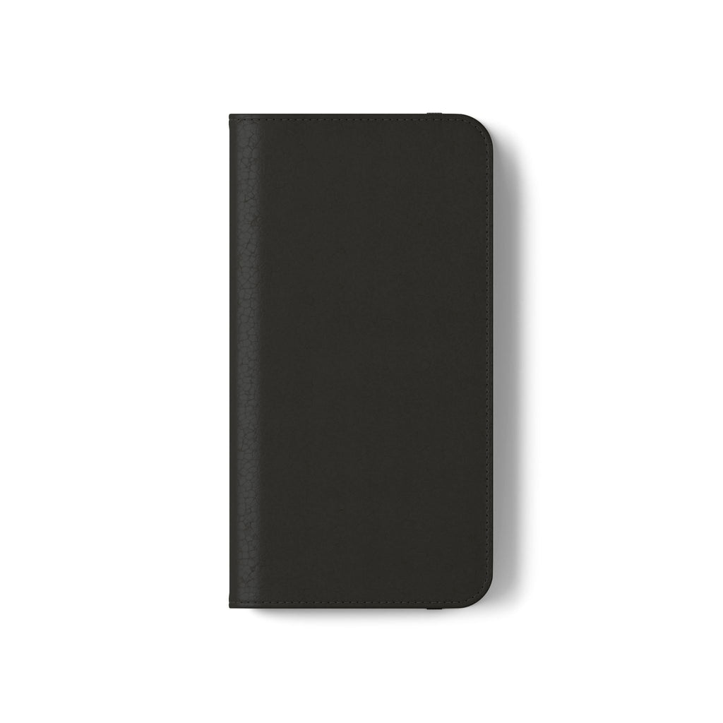 Black Wallet Phone Flip Case — Cardholder Folio Cover