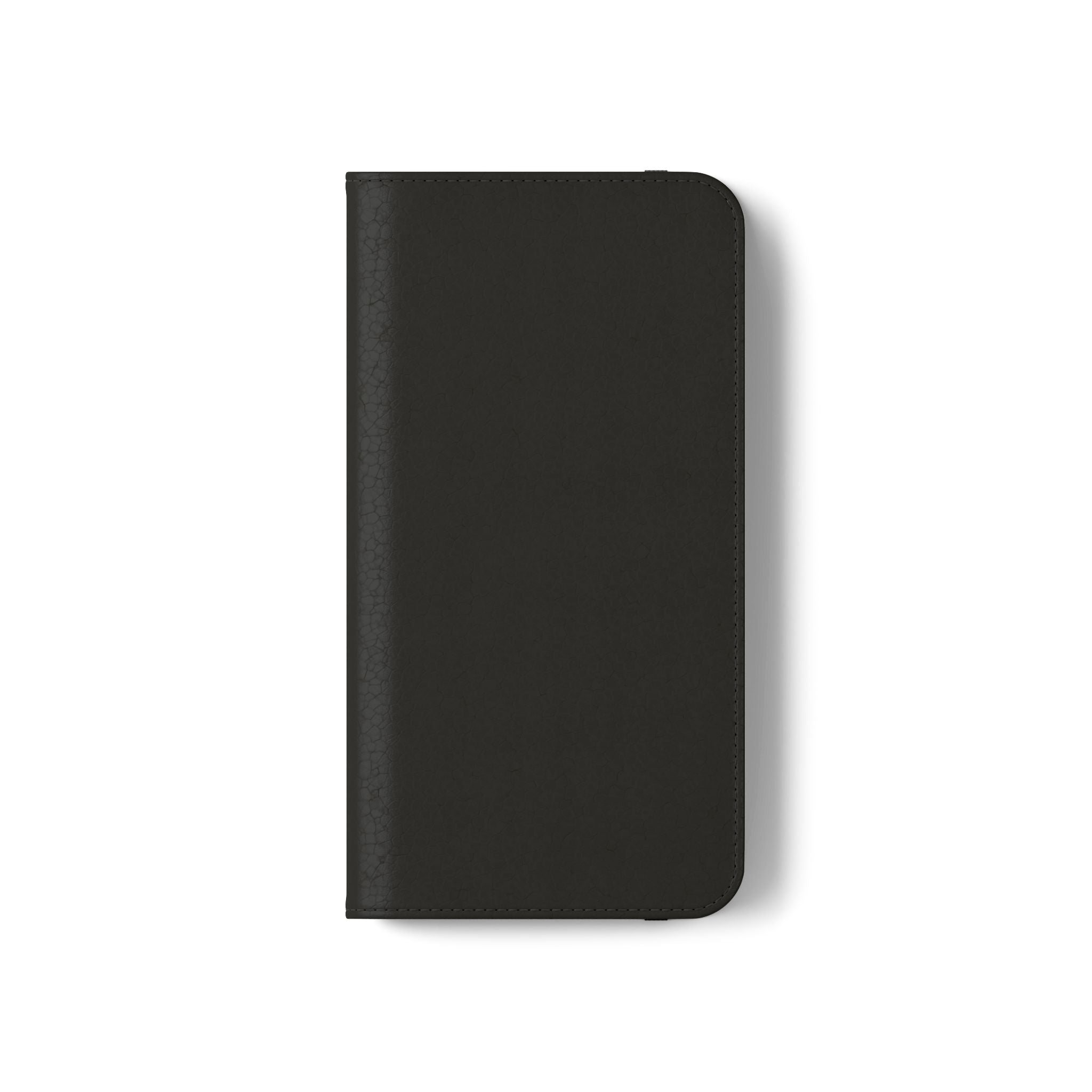 Black Wallet Phone Flip Case — Cardholder Folio Cover
