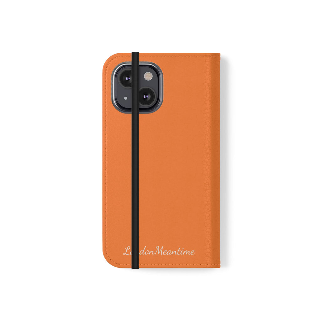 Orange Wallet Phone Flip Case — Cardholder Folio Cover