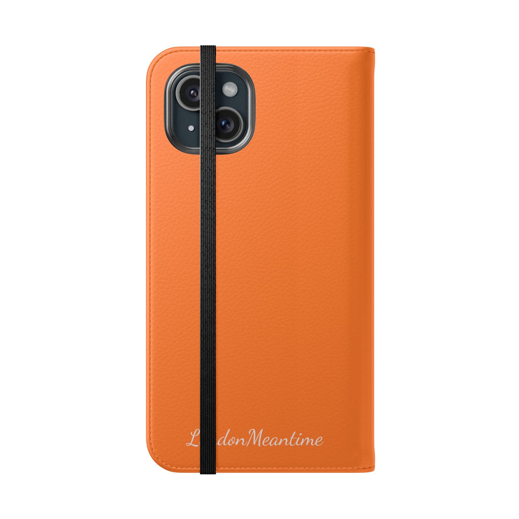 Orange Wallet Phone Flip Case — Cardholder Folio Cover