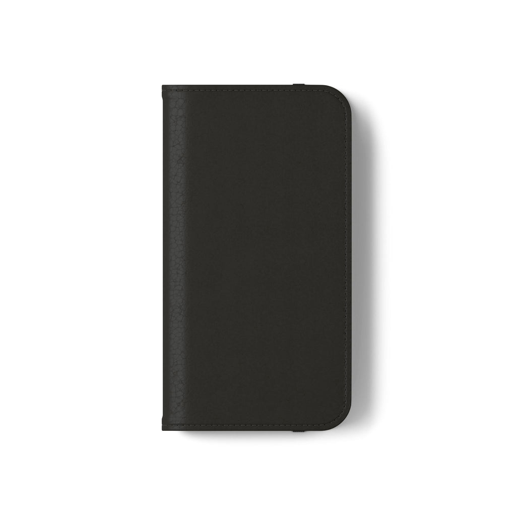 Black Wallet Phone Flip Case — Cardholder Folio Cover