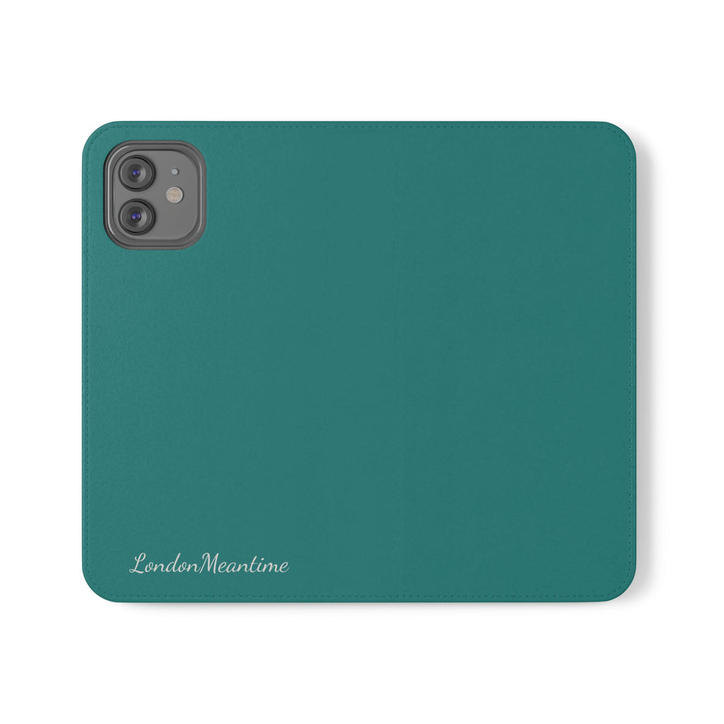 Teal Wallet Phone Flip Case — Cardholder Folio Cover