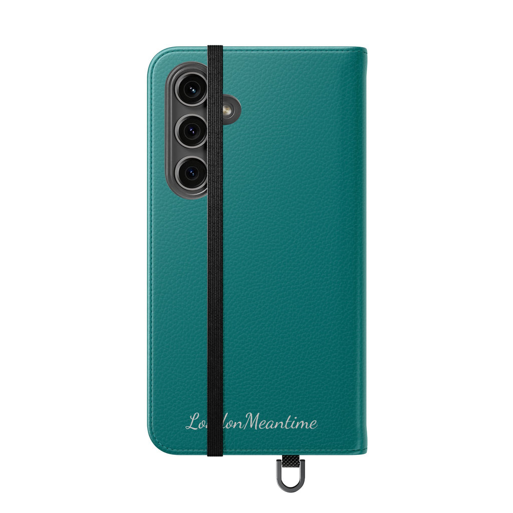 Teal Wallet Phone Flip Case — Cardholder Folio Cover