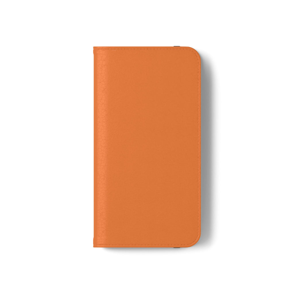 Orange Wallet Phone Flip Case — Cardholder Folio Cover